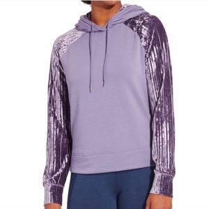 Calia By Carrie Underwood Effortless Velvet Accent Hoodie Cadet Purple Womens XS